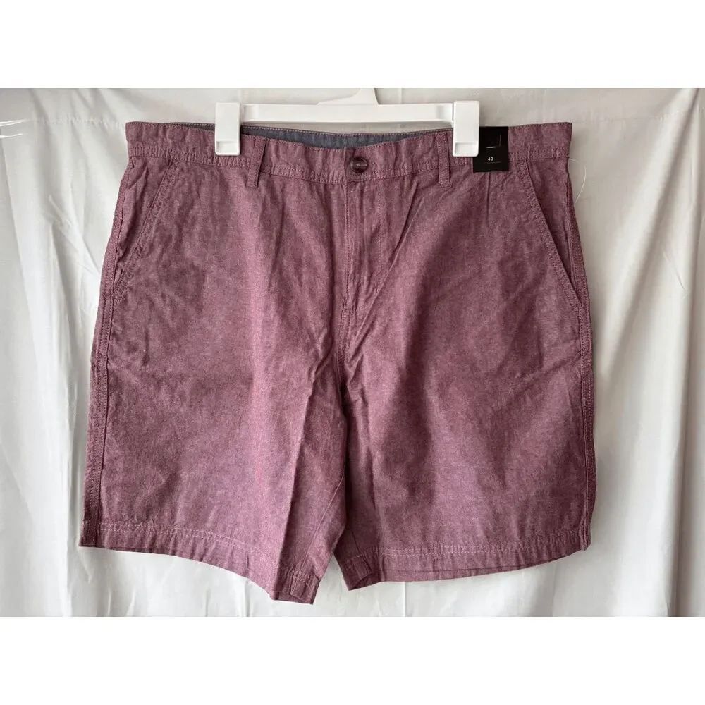 14th and Union Flat Front Chambray Trim Fit Shorts Mens Size 40